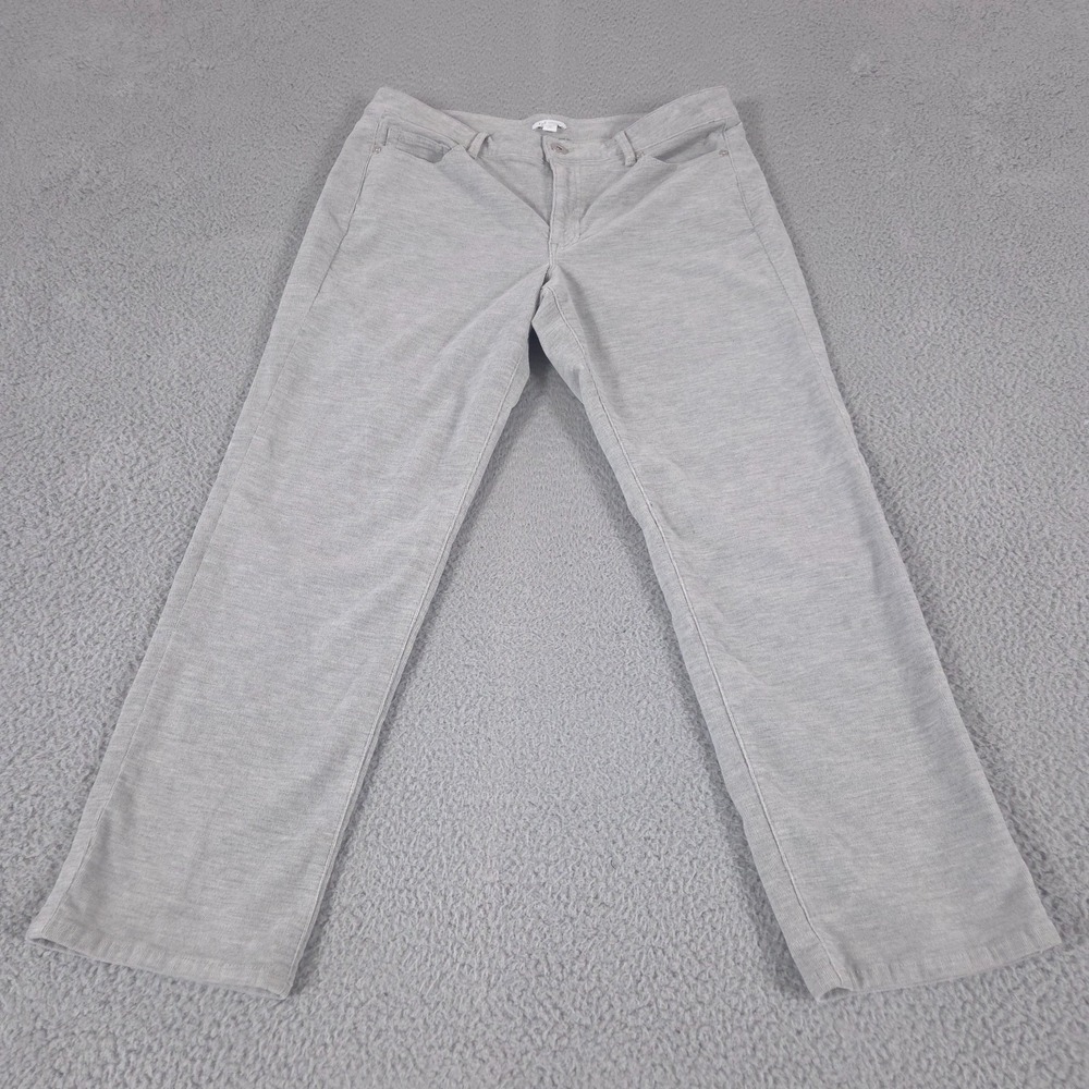 J Jill Pants Womens 14 Petite Gray Corduroy Slim Leg Casual Office Career Dressy
